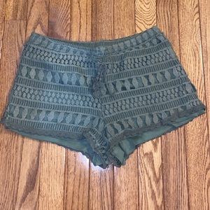Army Green Lace Shorts!